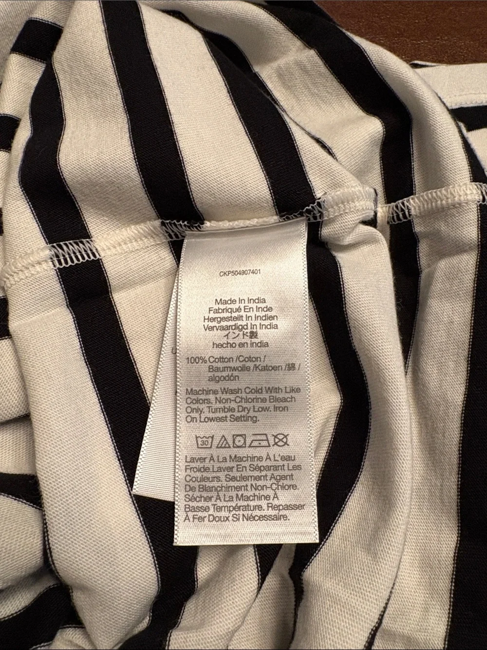 Madewell women’s The Perfect Crewneck Tee Jersey black white stripe Size M NWT